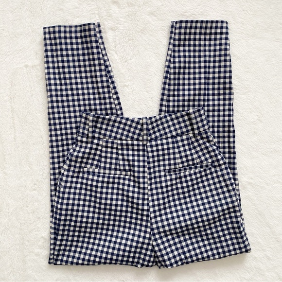 ZARA | Blue and white plaid high waisted pants - Picture 3 of 8
